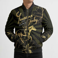 Personalized Louisiana Horse Racing Bomber Puffer Jacket 113th Anniversary Magnolia Blossom