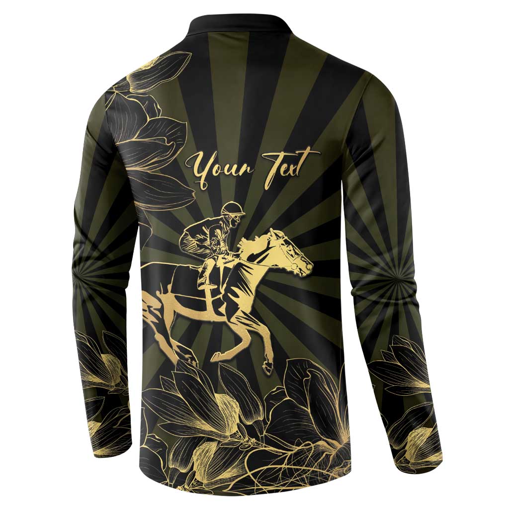 Personalized Louisiana Horse Racing Button Sweatshirt 113th Anniversary Magnolia Blossom