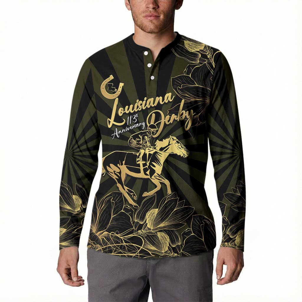 Personalized Louisiana Horse Racing Button Sweatshirt 113th Anniversary Magnolia Blossom