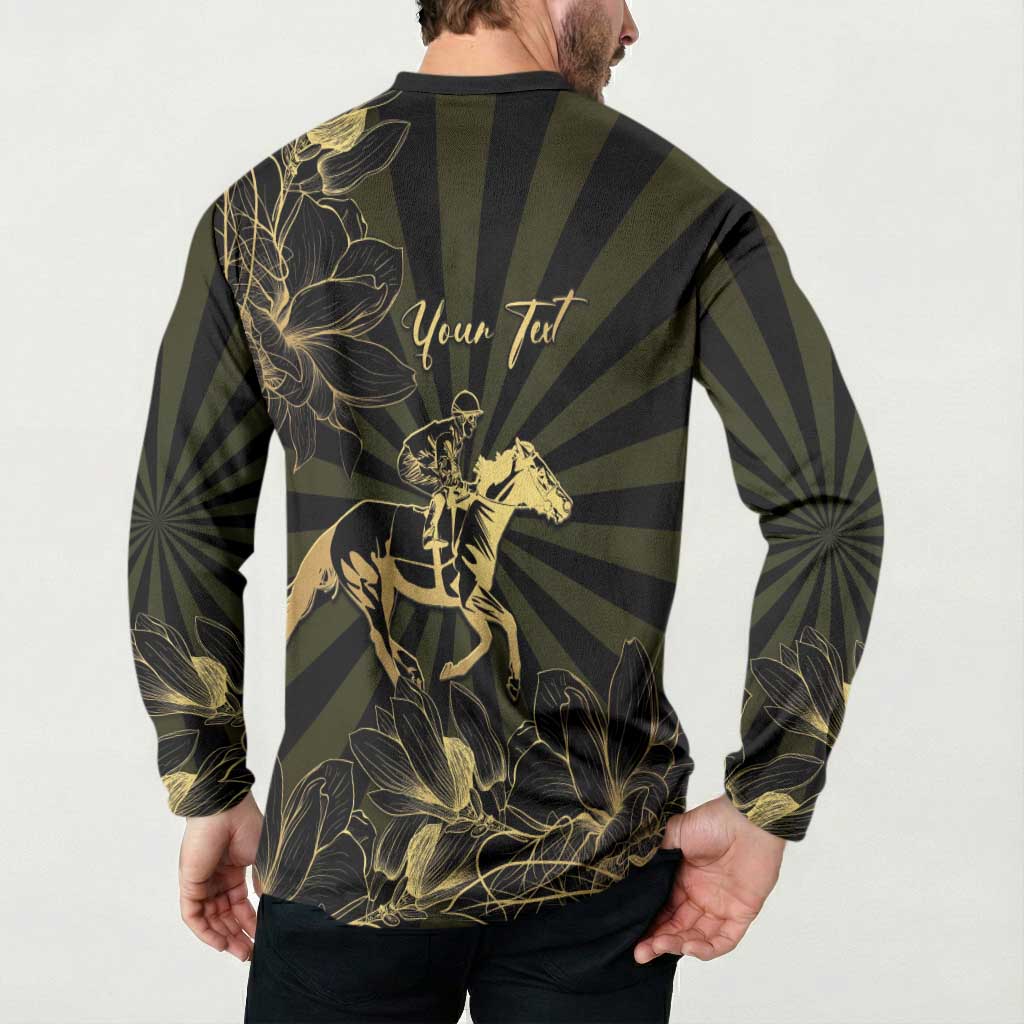 Personalized Louisiana Horse Racing Button Sweatshirt 113th Anniversary Magnolia Blossom