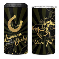Personalized Louisiana Horse Racing 4 in 1 Can Cooler Tumbler 113th Anniversary Magnolia Blossom