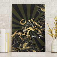 Personalized Louisiana Horse Racing Canvas Wall Art 113th Anniversary Magnolia Blossom