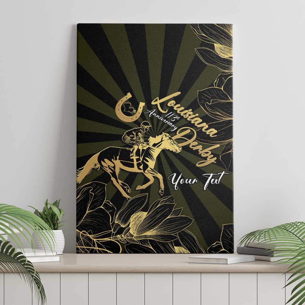 Personalized Louisiana Horse Racing Canvas Wall Art 113th Anniversary Magnolia Blossom
