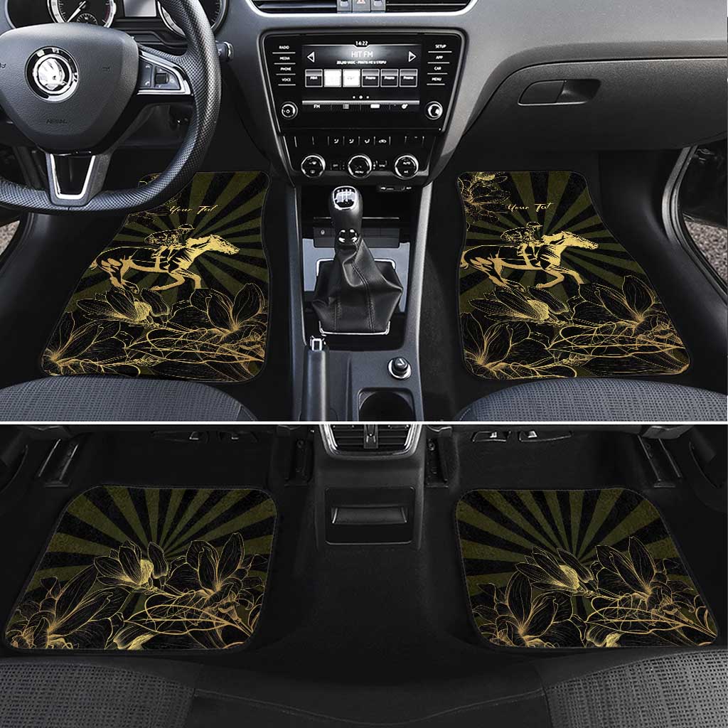 Personalized Louisiana Horse Racing Car Mats 113th Anniversary Magnolia Blossom