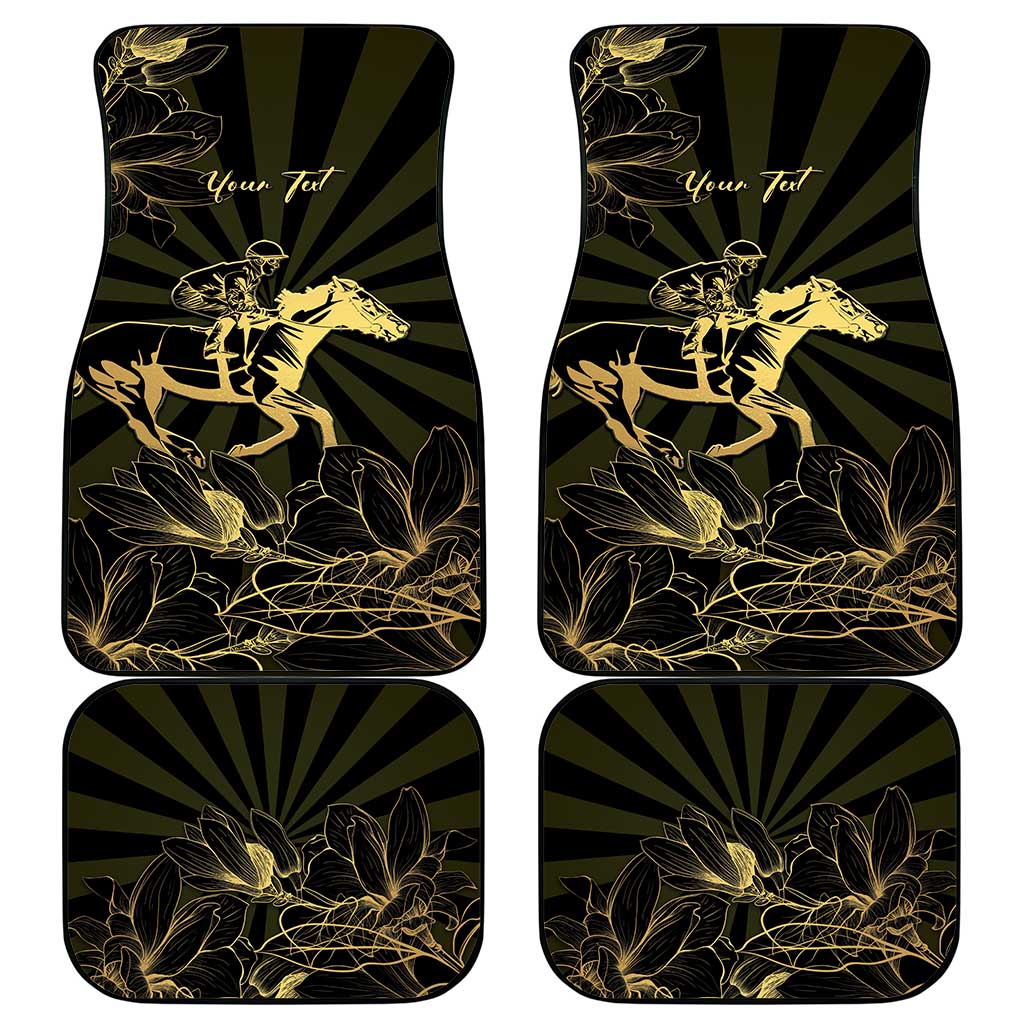 Personalized Louisiana Horse Racing Car Mats 113th Anniversary Magnolia Blossom