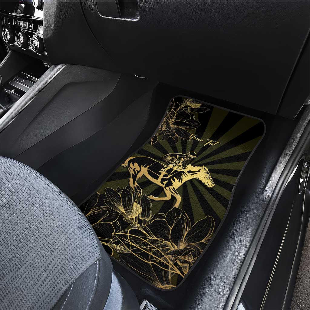 Personalized Louisiana Horse Racing Car Mats 113th Anniversary Magnolia Blossom