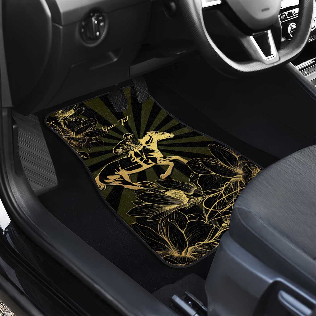 Personalized Louisiana Horse Racing Car Mats 113th Anniversary Magnolia Blossom