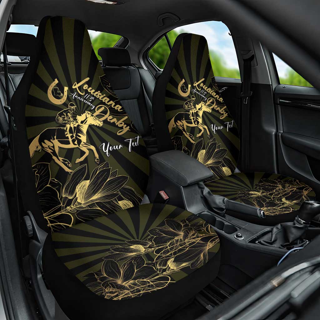 Personalized Louisiana Horse Racing Car Seat Cover 113th Anniversary Magnolia Blossom