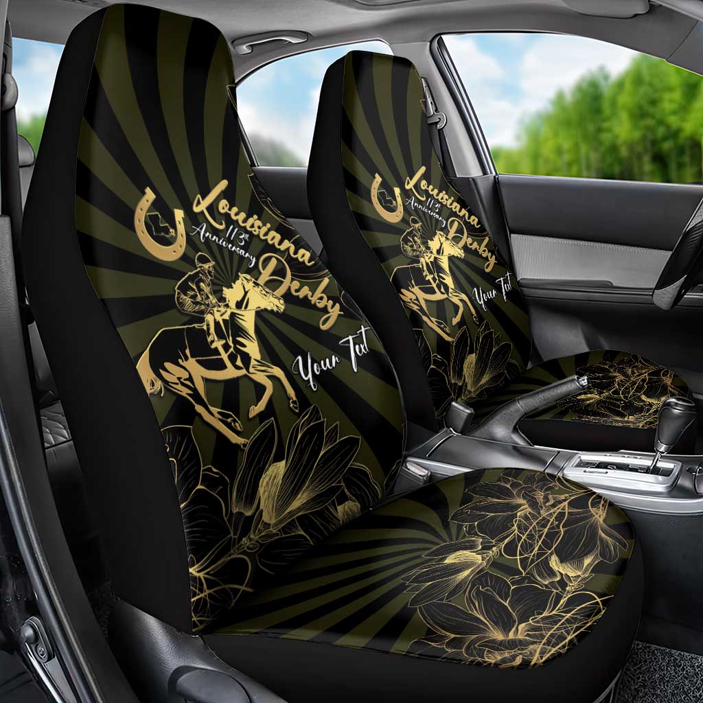 Personalized Louisiana Horse Racing Car Seat Cover 113th Anniversary Magnolia Blossom