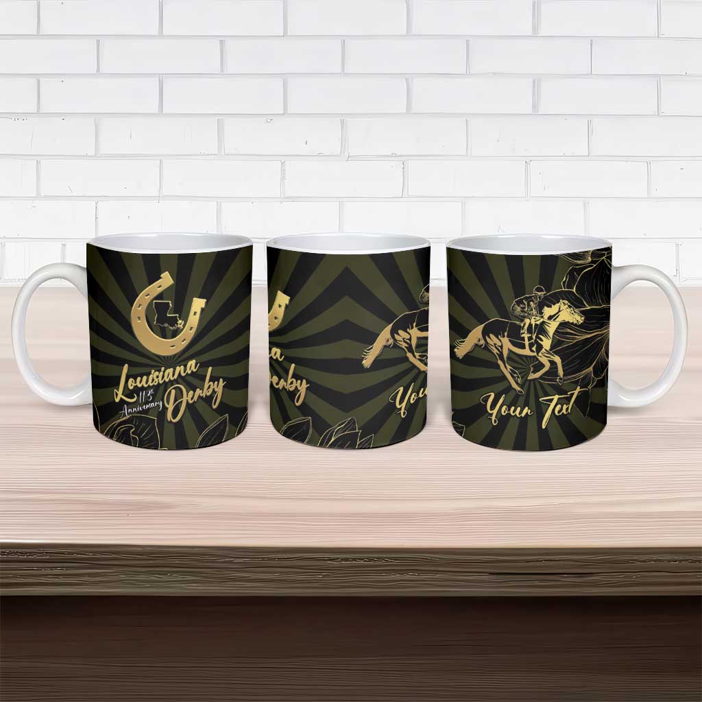 Personalized Louisiana Horse Racing Ceramic Mug 113th Anniversary Magnolia Blossom