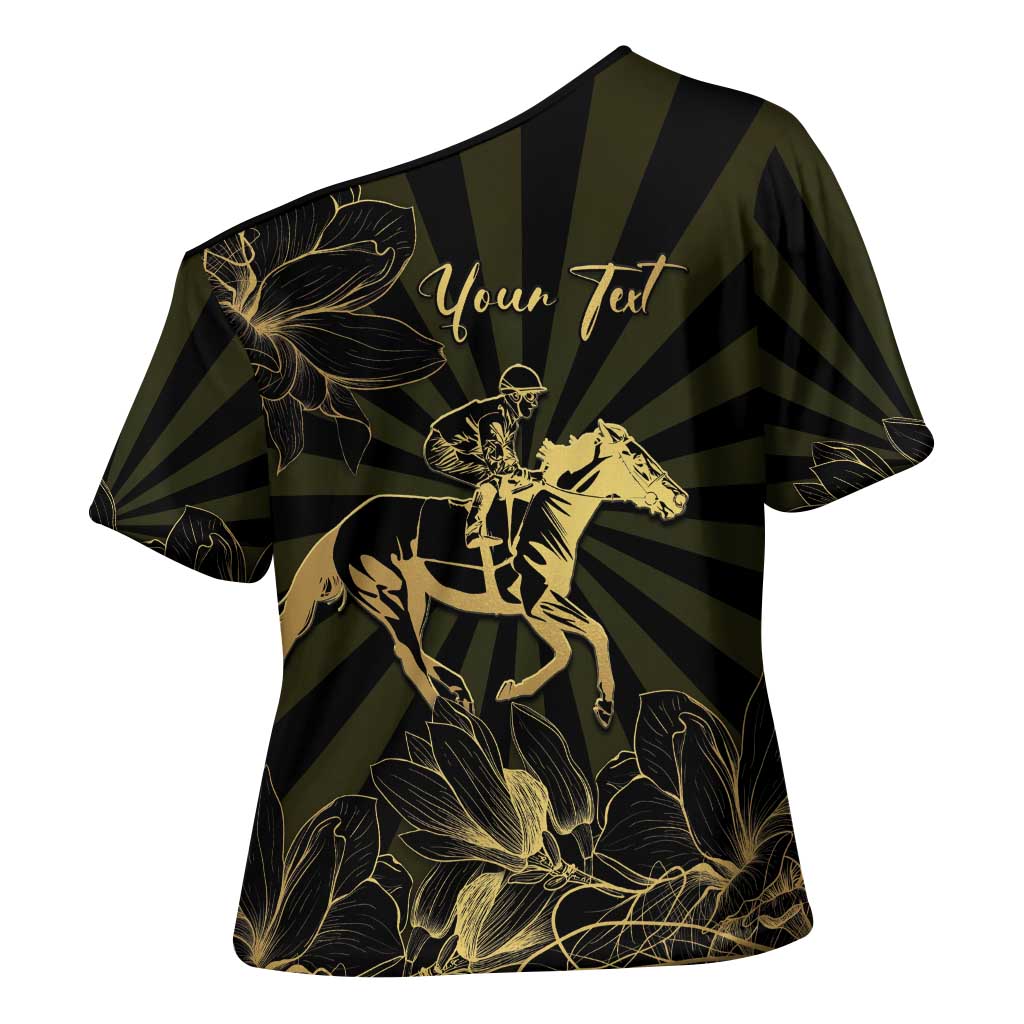Personalized Louisiana Horse Racing Cross Shoulder Shirt 113th Anniversary Magnolia Blossom
