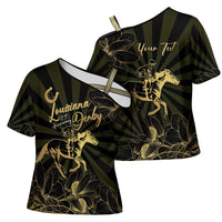 Personalized Louisiana Horse Racing Cross Shoulder Shirt 113th Anniversary Magnolia Blossom
