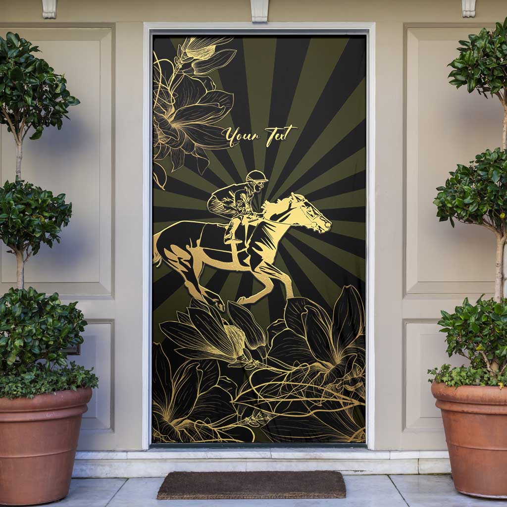 Personalized Louisiana Horse Racing Door Cover 113th Anniversary Magnolia Blossom