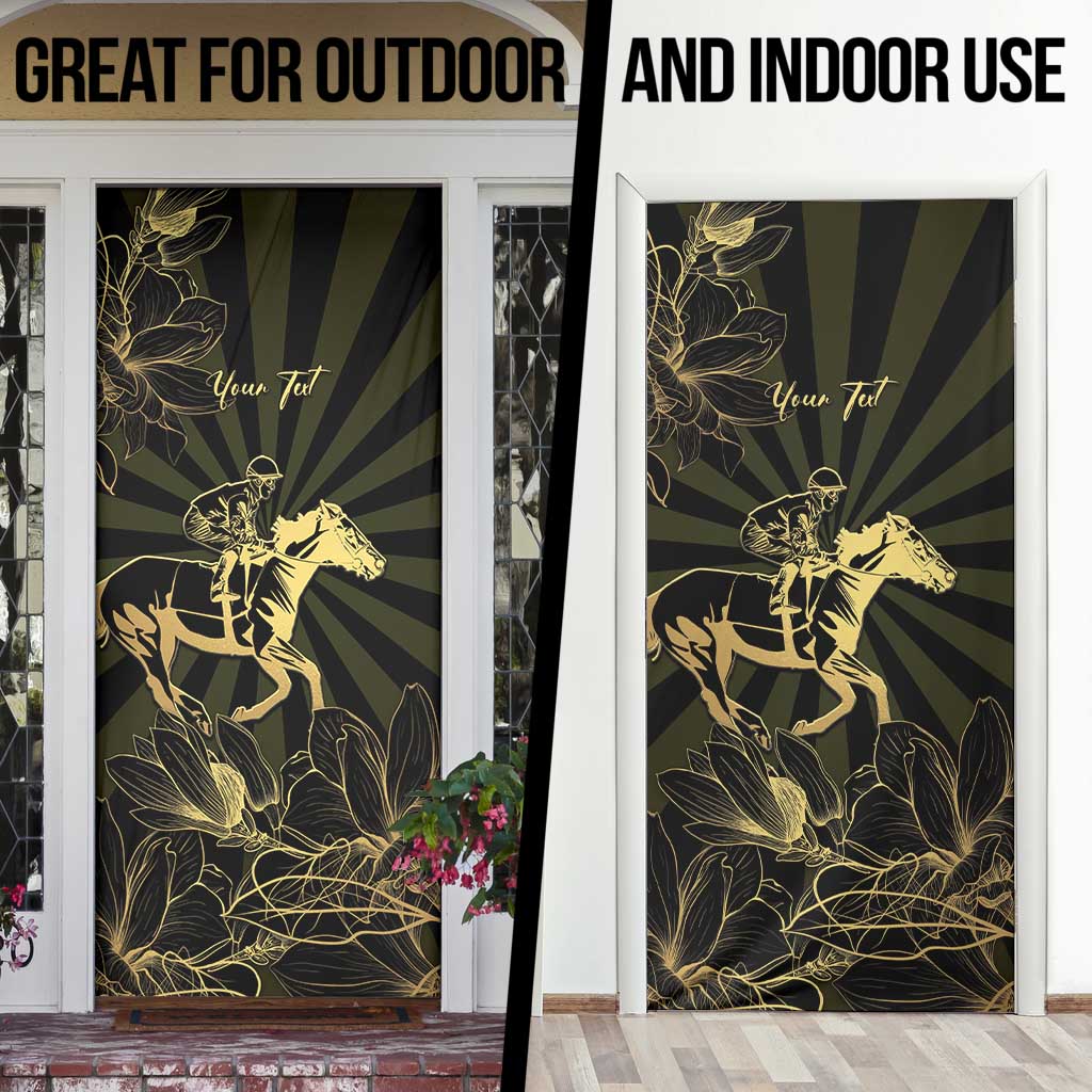 Personalized Louisiana Horse Racing Door Cover 113th Anniversary Magnolia Blossom