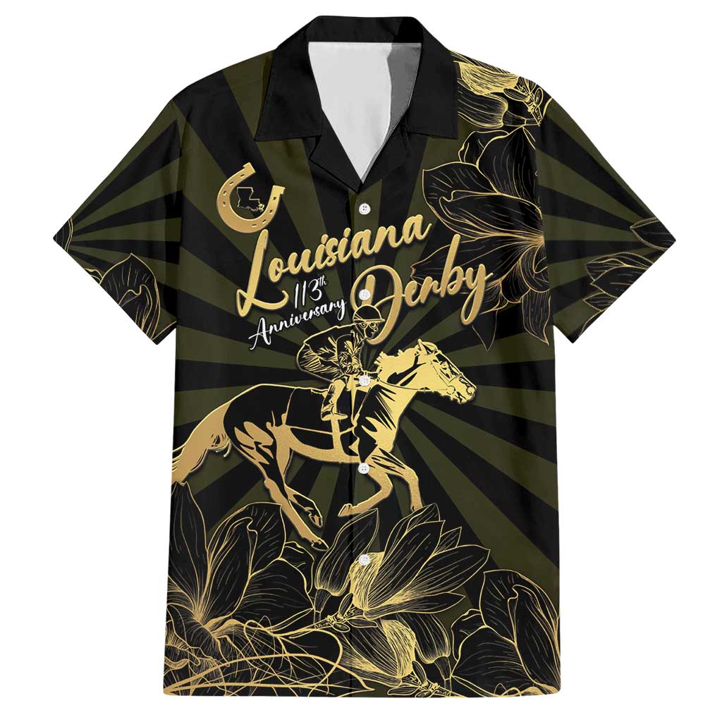 Personalized Louisiana Horse Racing Hawaiian Shirt 113th Anniversary Magnolia Blossom