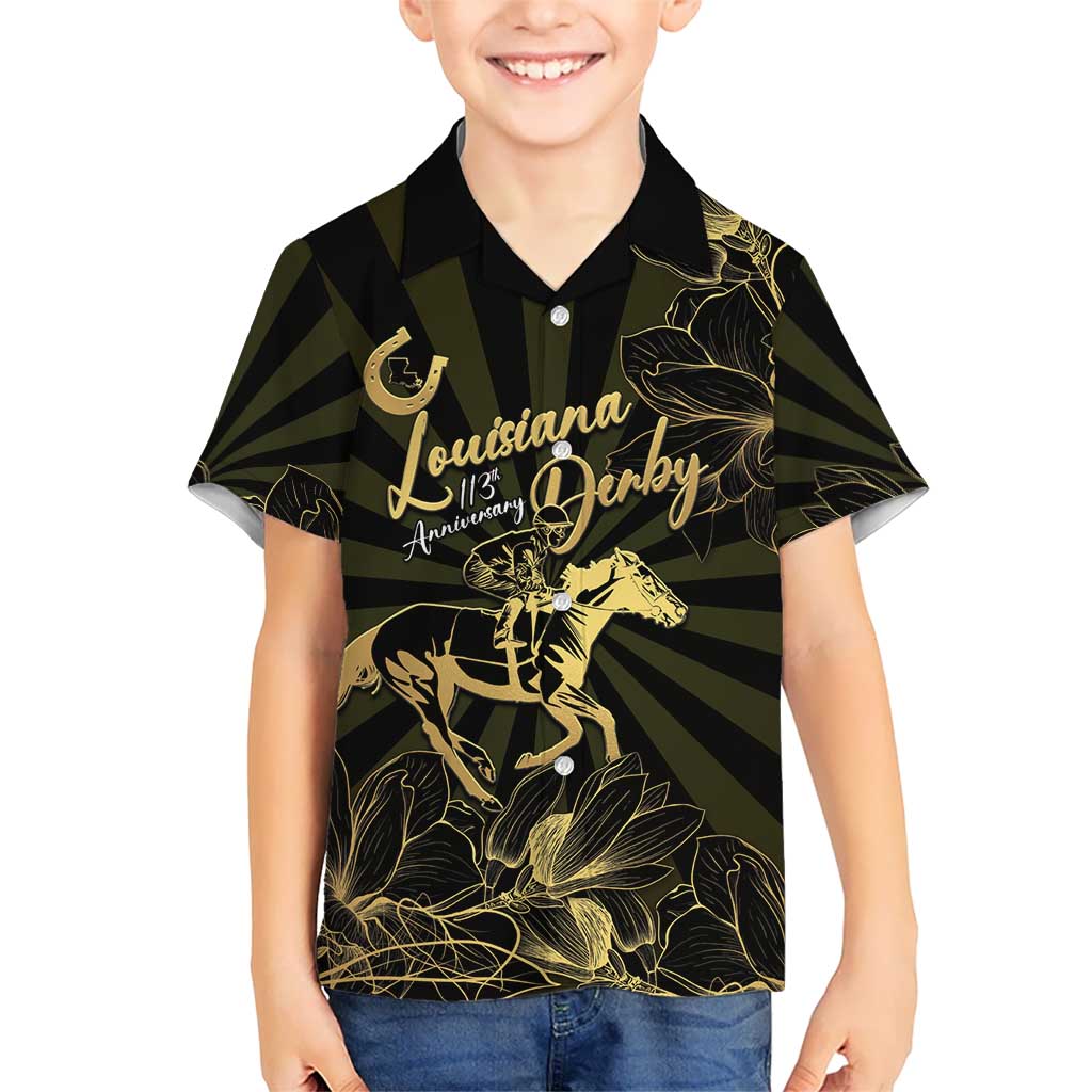 Personalized Louisiana Horse Racing Hawaiian Shirt 113th Anniversary Magnolia Blossom
