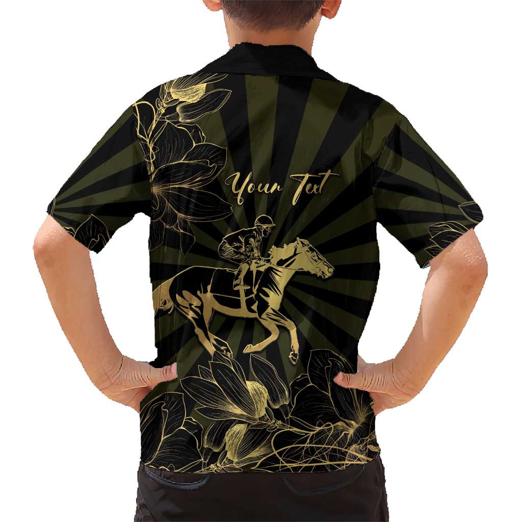 Personalized Louisiana Horse Racing Kid Hawaiian Shirt 113th Anniversary Magnolia Blossom