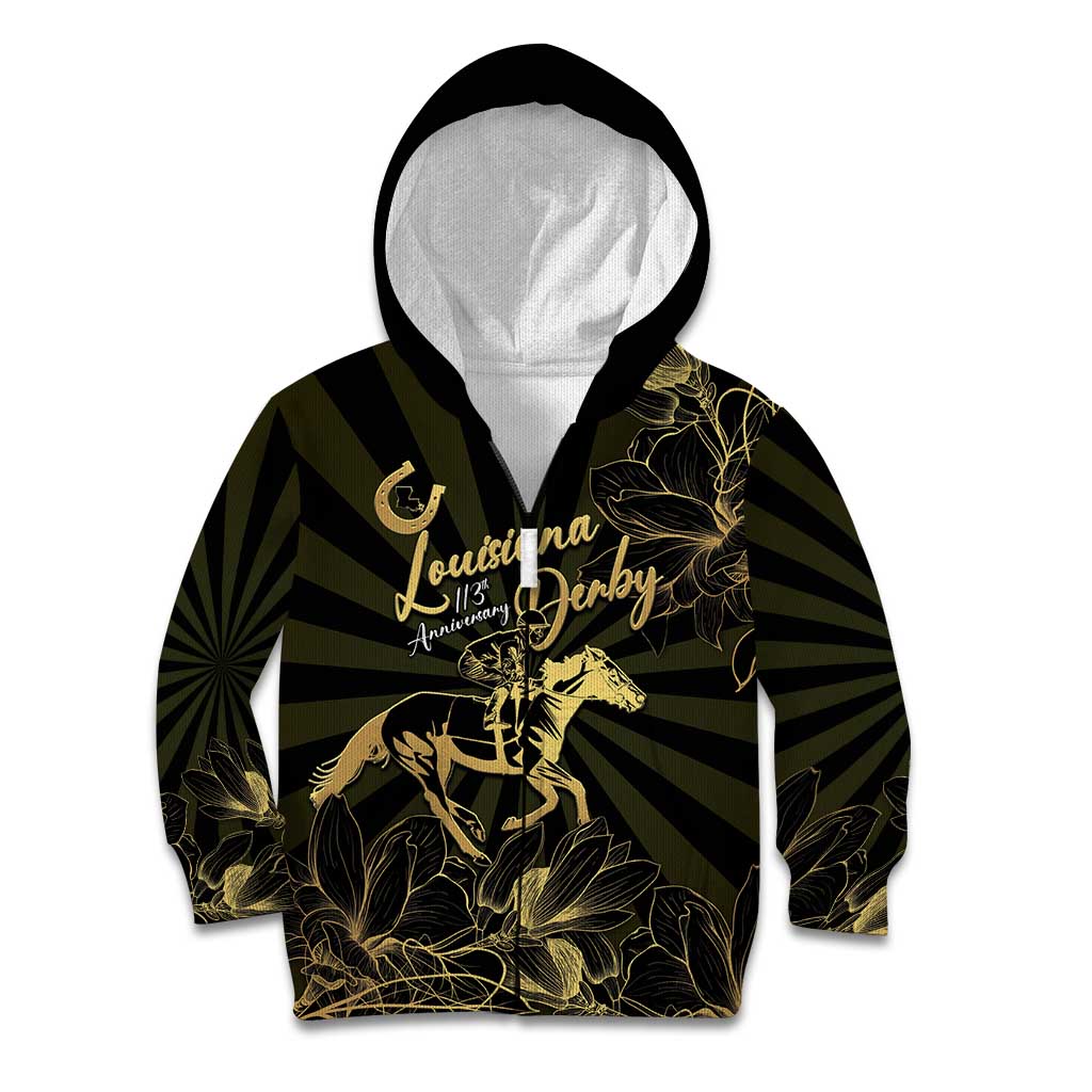 Personalized Louisiana Horse Racing Kid Hoodie 113th Anniversary Magnolia Blossom