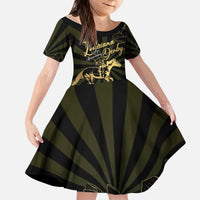 Personalized Louisiana Horse Racing Kid Short Sleeve Dress 113th Anniversary Magnolia Blossom