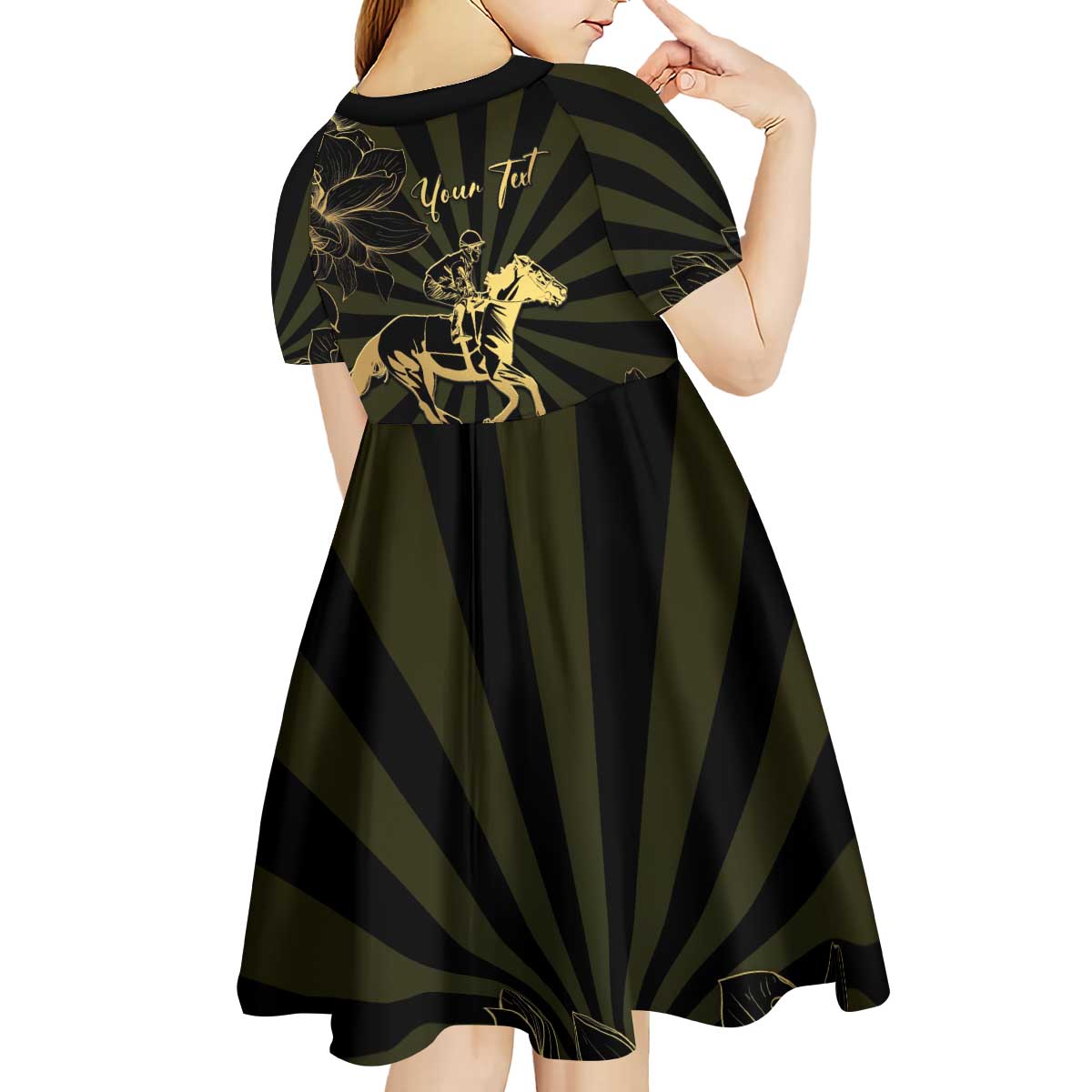 Personalized Louisiana Horse Racing Kid Short Sleeve Dress 113th Anniversary Magnolia Blossom