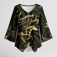 Personalized Louisiana Horse Racing Kimono Sleeve Blouse 113th Anniversary Magnolia Blossom