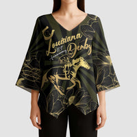 Personalized Louisiana Horse Racing Kimono Sleeve Blouse 113th Anniversary Magnolia Blossom