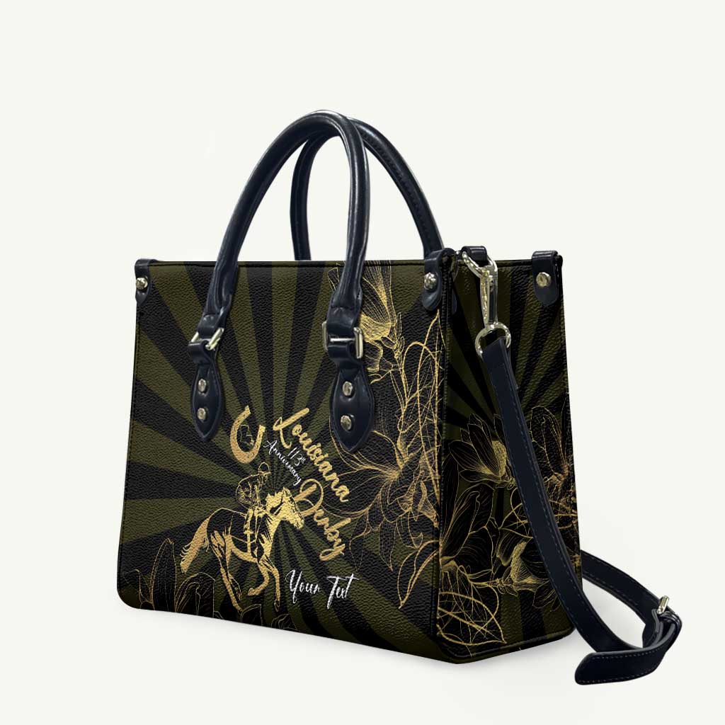 Personalized Louisiana Horse Racing Leather Bag 113th Anniversary Magnolia Blossom