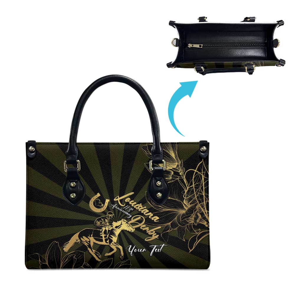 Personalized Louisiana Horse Racing Leather Bag 113th Anniversary Magnolia Blossom