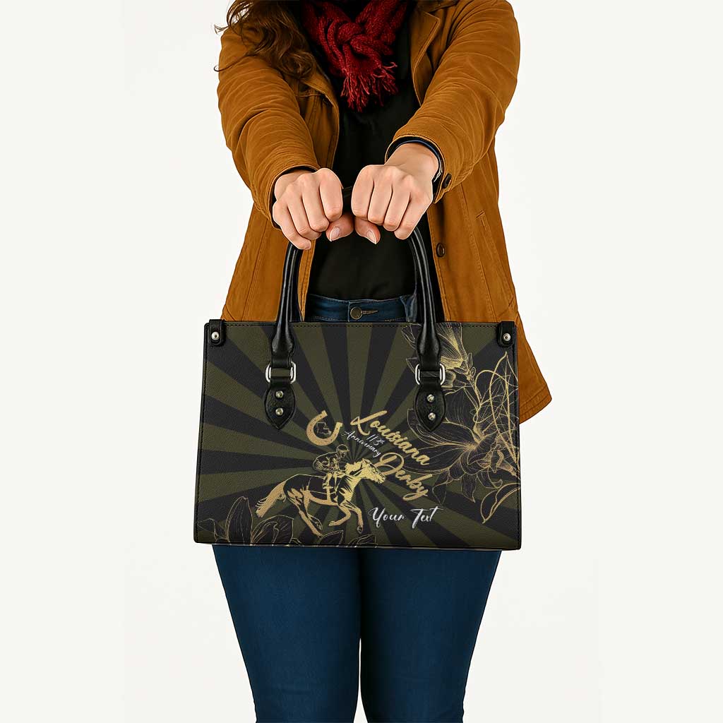 Personalized Louisiana Horse Racing Leather Bag 113th Anniversary Magnolia Blossom