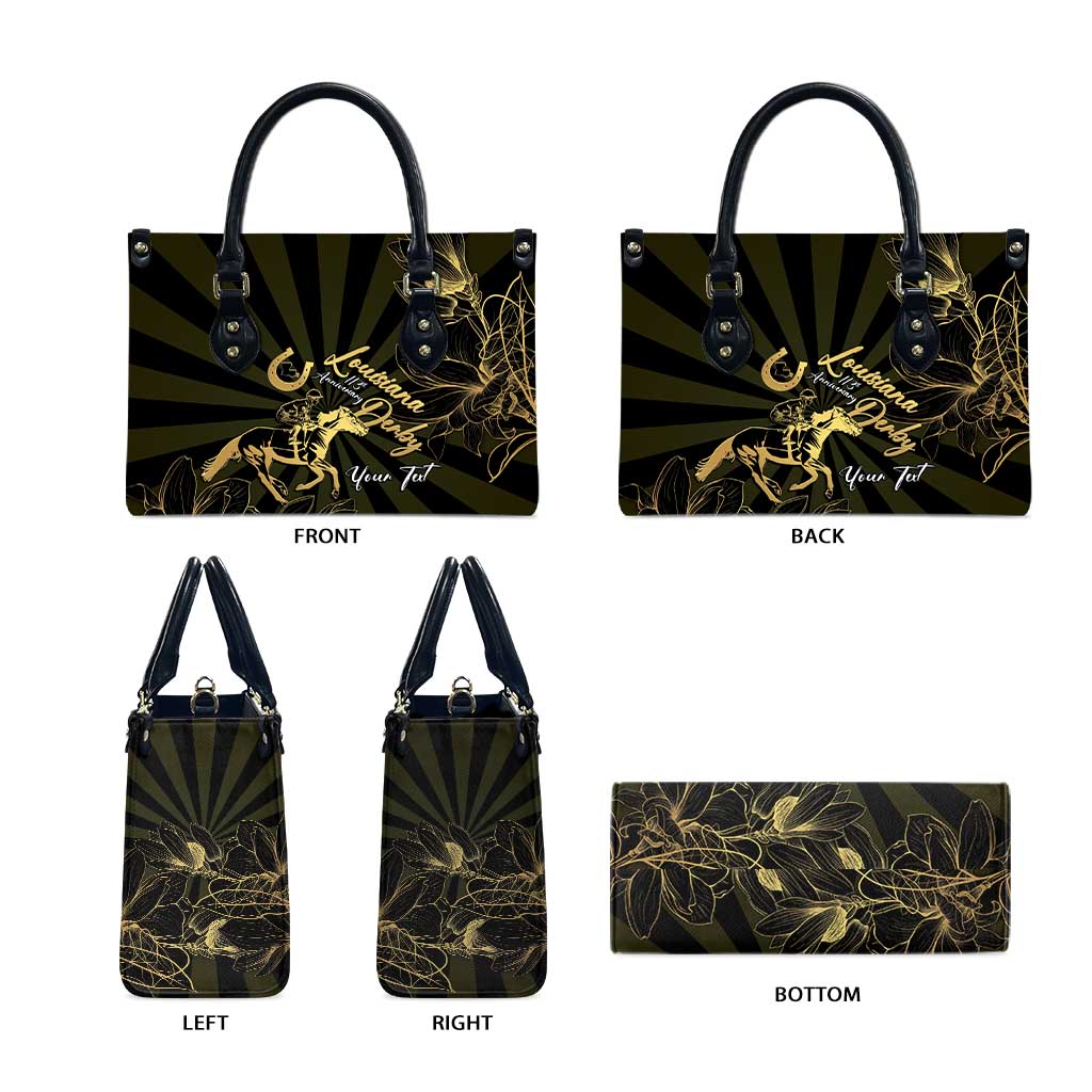 Personalized Louisiana Horse Racing Leather Bag 113th Anniversary Magnolia Blossom