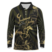 Personalized Louisiana Horse Racing Long Sleeve Polo Shirt 113th Anniversary Magnolia Blossom