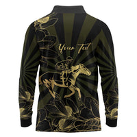 Personalized Louisiana Horse Racing Long Sleeve Polo Shirt 113th Anniversary Magnolia Blossom
