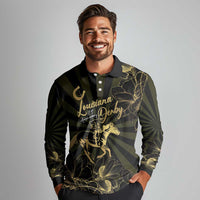 Personalized Louisiana Horse Racing Long Sleeve Polo Shirt 113th Anniversary Magnolia Blossom