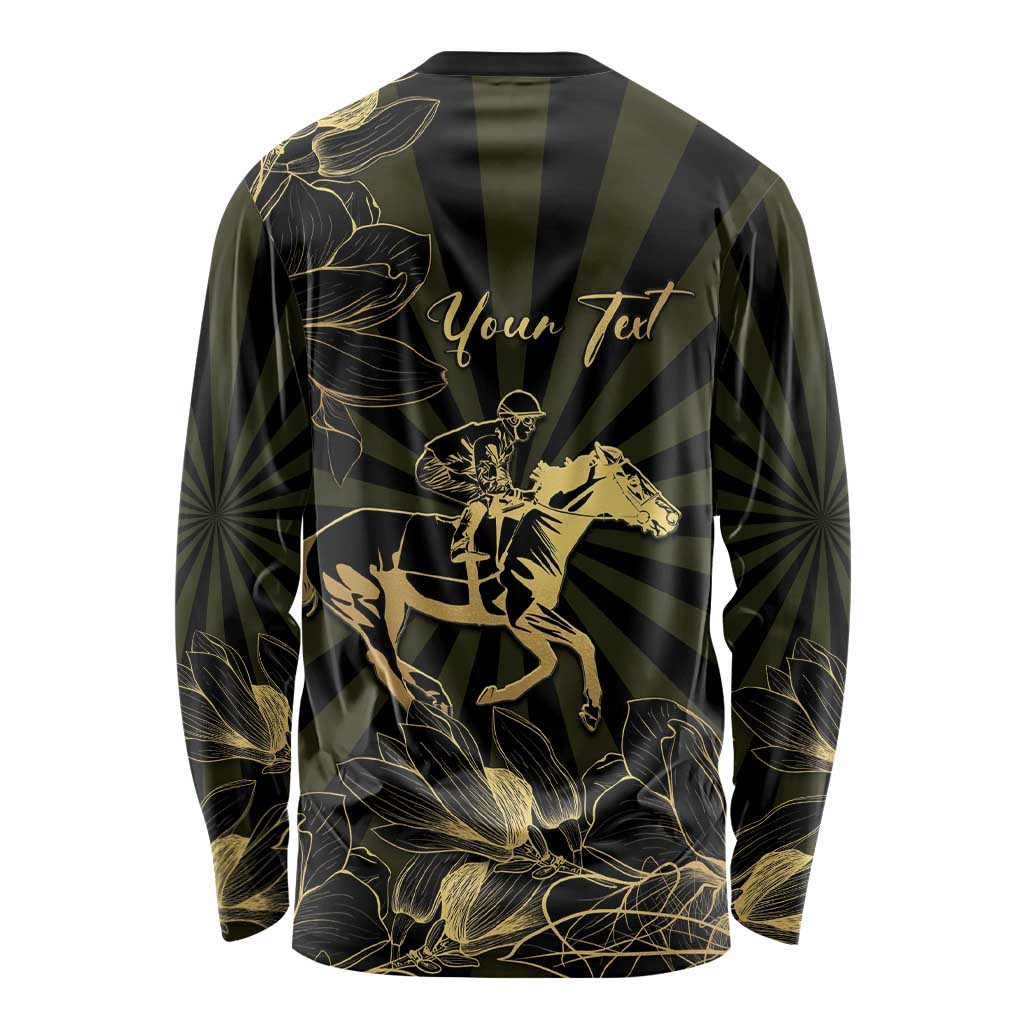 Personalized Louisiana Horse Racing Long Sleeve Shirt 113th Anniversary Magnolia Blossom