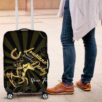 Personalized Louisiana Horse Racing Luggage Cover 113th Anniversary Magnolia Blossom