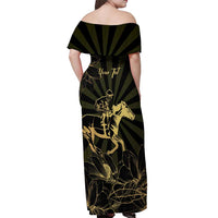 Personalized Louisiana Horse Racing Off Shoulder Maxi Dress 113th Anniversary Magnolia Blossom