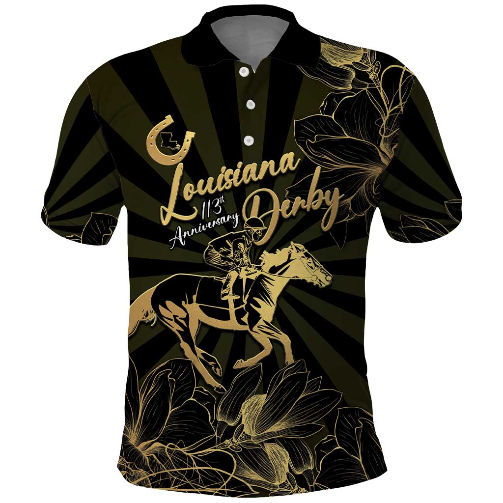 Personalized Louisiana Horse Racing Polo Shirt 113th Anniversary Magnolia Blossom