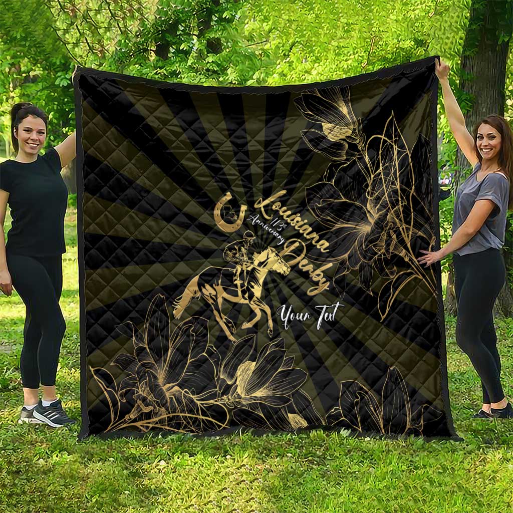 Personalized Louisiana Horse Racing Quilt 113th Anniversary Magnolia Blossom
