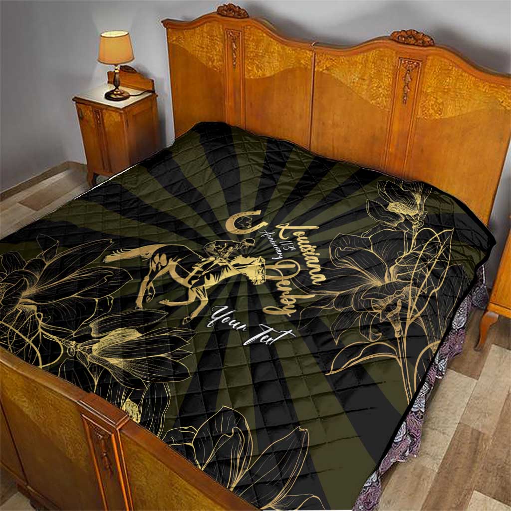 Personalized Louisiana Horse Racing Quilt 113th Anniversary Magnolia Blossom