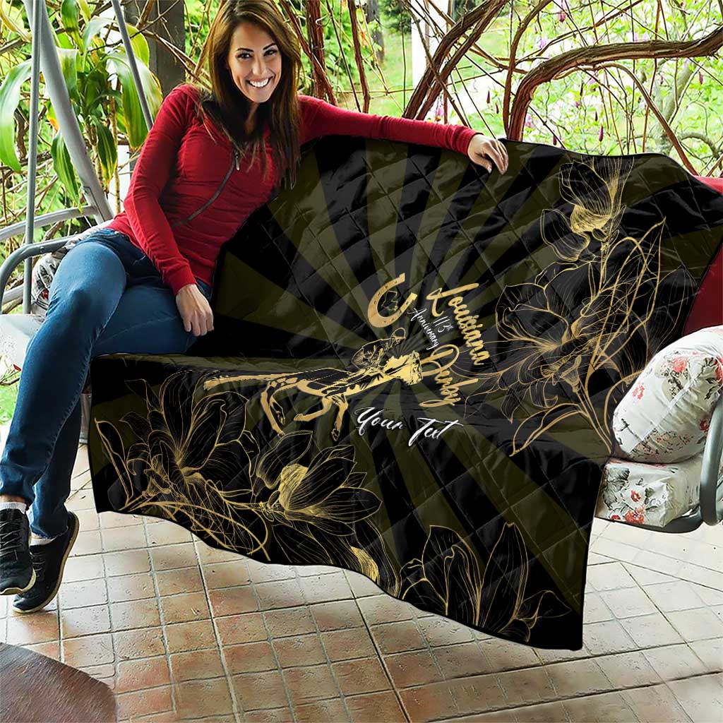 Personalized Louisiana Horse Racing Quilt 113th Anniversary Magnolia Blossom