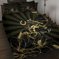 Personalized Louisiana Horse Racing Quilt Bed Set 113th Anniversary Magnolia Blossom