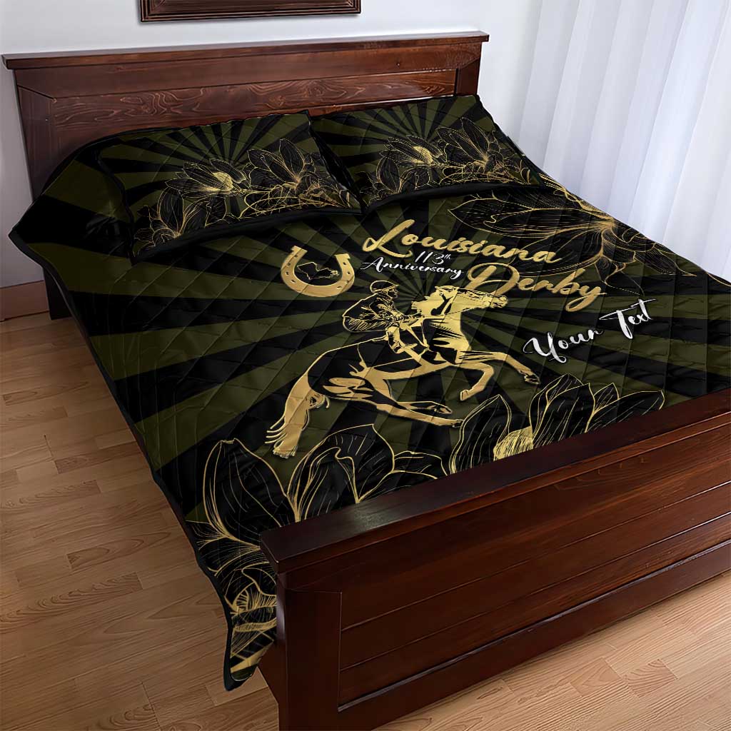 Personalized Louisiana Horse Racing Quilt Bed Set 113th Anniversary Magnolia Blossom