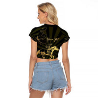 Personalized Louisiana Horse Racing Raglan Cropped T Shirt 113th Anniversary Magnolia Blossom