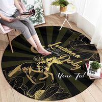 Personalized Louisiana Horse Racing Round Carpet 113th Anniversary Magnolia Blossom