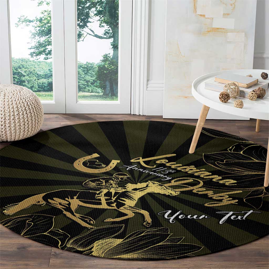 Personalized Louisiana Horse Racing Round Carpet 113th Anniversary Magnolia Blossom