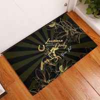 Personalized Louisiana Horse Racing Rubber Doormat 113th Anniversary Magnolia Blossom
