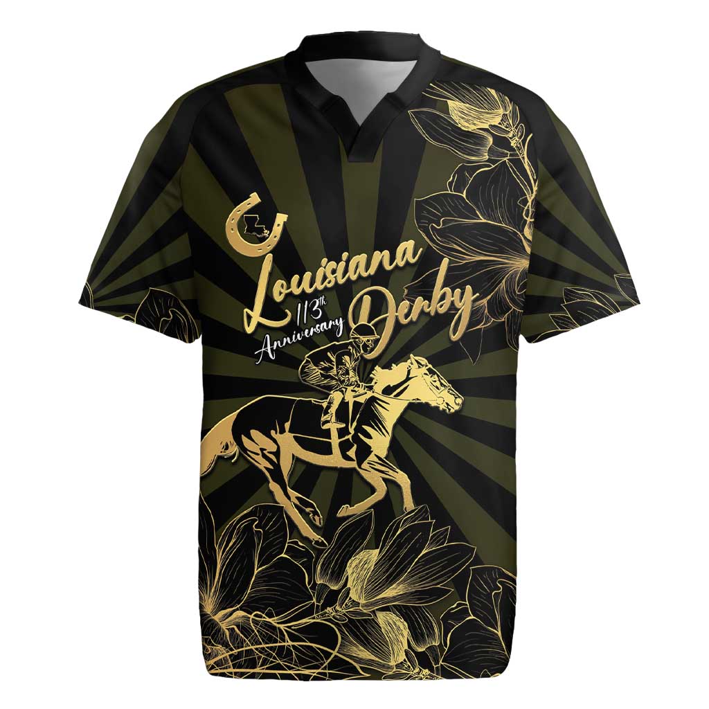 Personalized Louisiana Horse Racing Rugby Jersey 113th Anniversary Magnolia Blossom