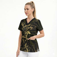 Personalized Louisiana Horse Racing Scrub Top 113th Anniversary Magnolia Blossom
