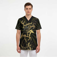 Personalized Louisiana Horse Racing Scrub Top 113th Anniversary Magnolia Blossom