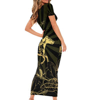 Personalized Louisiana Horse Racing Short Sleeve Bodycon Dress 113th Anniversary Magnolia Blossom